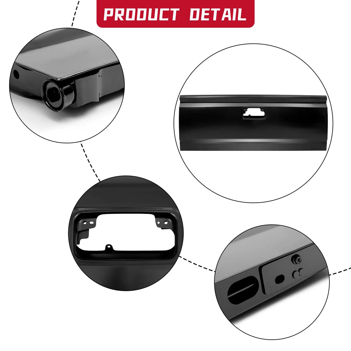 Tailgate Assembly for Chevy Silverado GMC Sierra (2014–2019) Black Steel