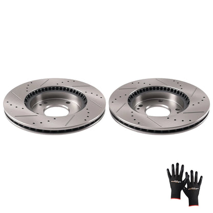 Front Brake Rotors Set for Hyundai Elantra Coupe (2013–2014) Kia Forte (2014–2018)