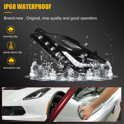 HID Xenon LED Headlights Assembly for Chevy Corvette C7 (2014–2019)
