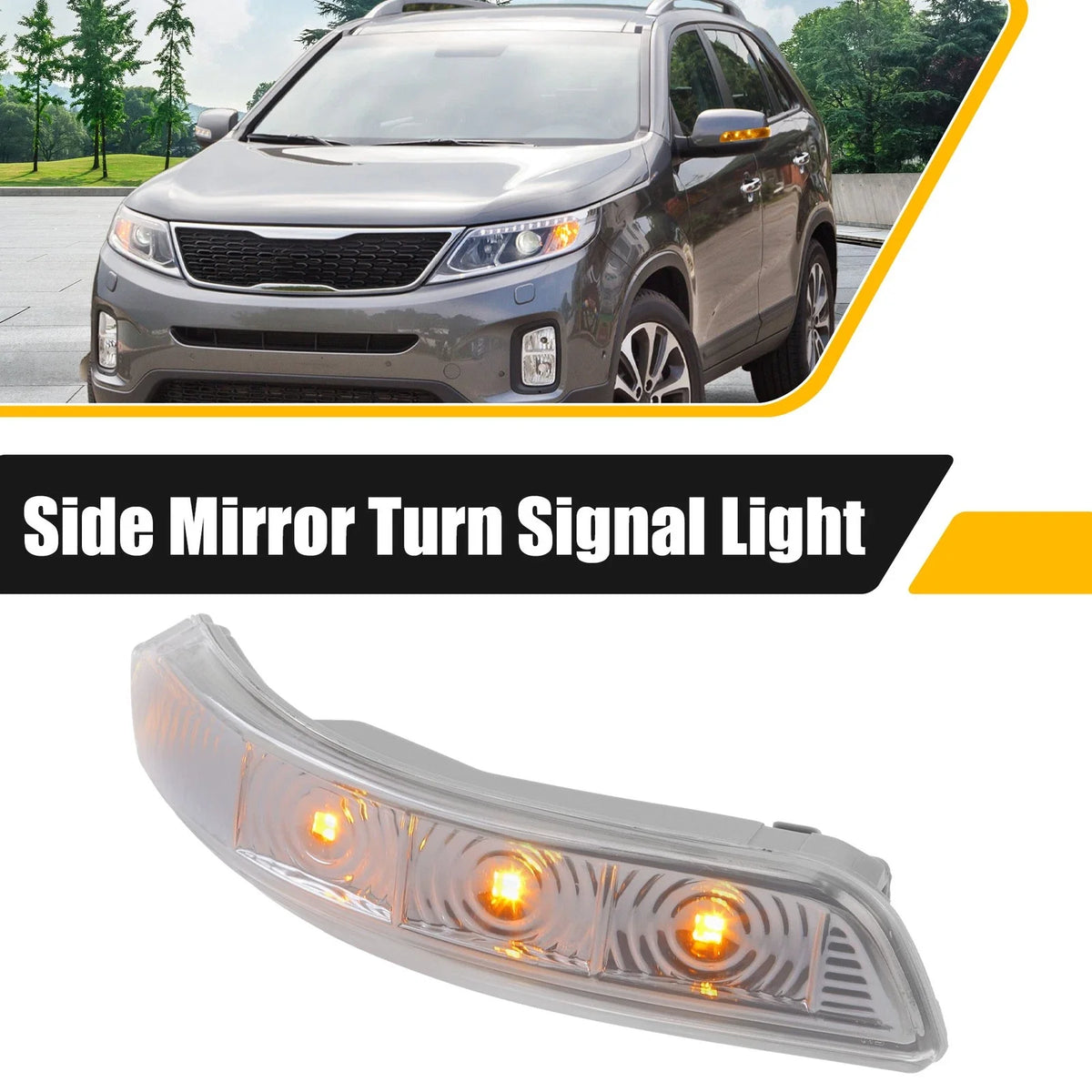 3 LED Front Right Mirror Turn Signal Light No. 87623-2P000 for Kia Sorento (2011–2016)