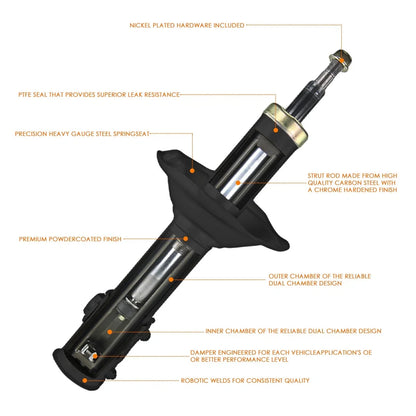 Set of 2 Shock Absorbers for Nissan Maxima (2004–2008)