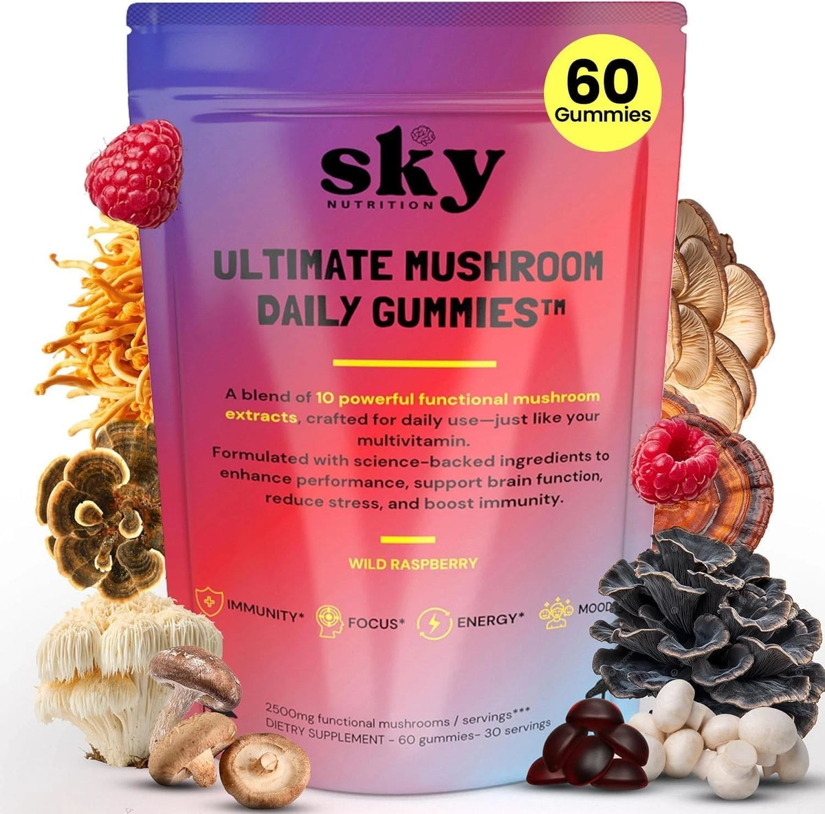 Mushroom Gummies for Adults - 10-in-1 (Pack of 1)
