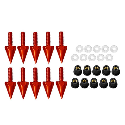 10x Red Windshield Spike Bolts for Motorcycle (5MM)