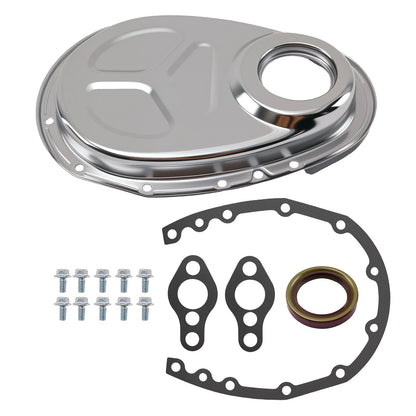 Chrome Timing Chain Cover for SB Chevy V8 SBC 283 327 350 383 400 (1958–1986)