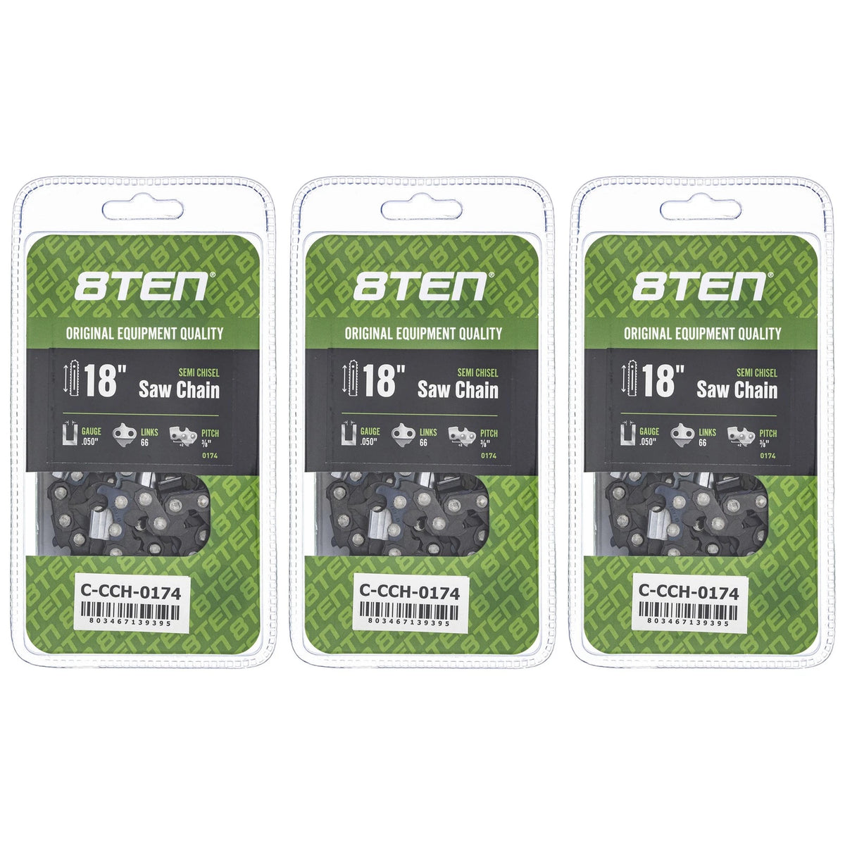 3-Pack Chainsaw Chain 18 Inch .050 3/8 66DL for Stihl 039 024 038 041 036 064 (33RS366E, 33RS66E, 3623 005 0066, 3624 005 0066)