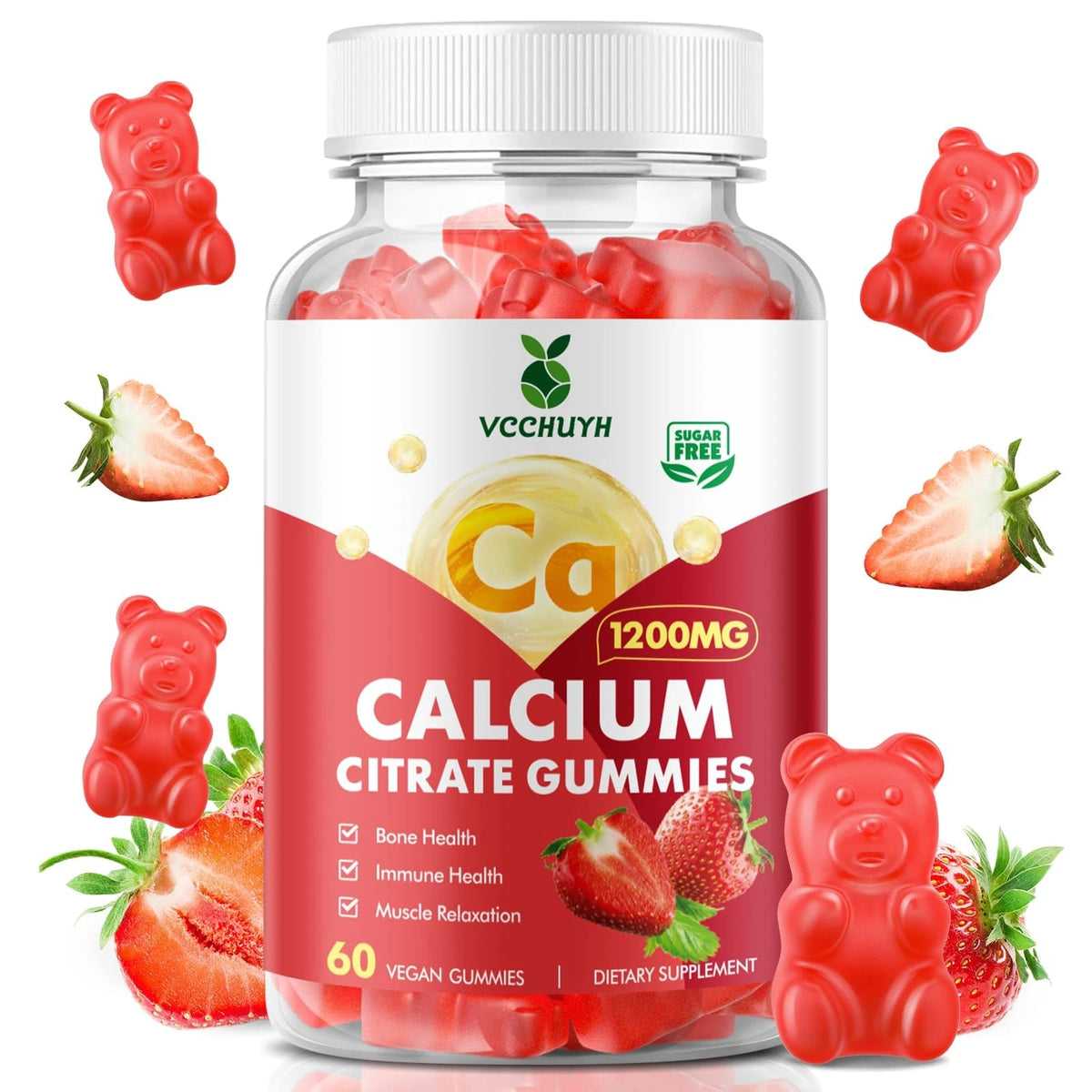 Calcium Citrate Gummies 1200mg for Adults (60 Count)