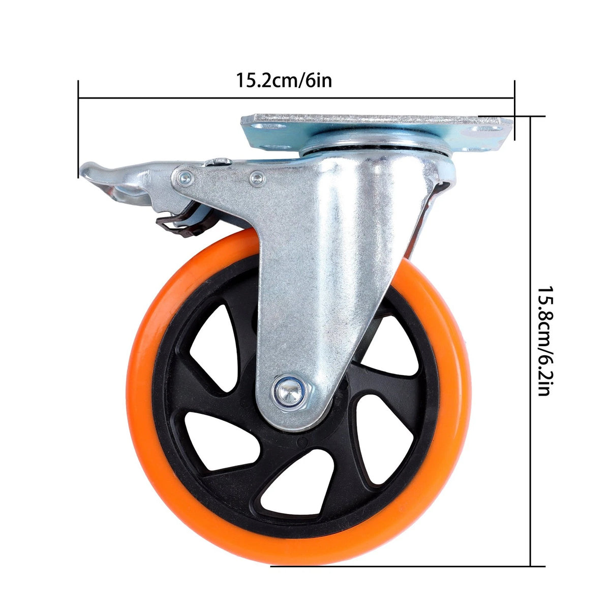 Set of 4 Heavy Duty 5 Inch Swivel Caster Wheels with Dual Locking