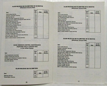Maintenance Schedule Booklet for GMC Heavy Duty Truck (1986)