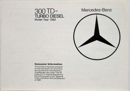 Consumer Information Brochure for Mercedes-Benz 300TD (1982)