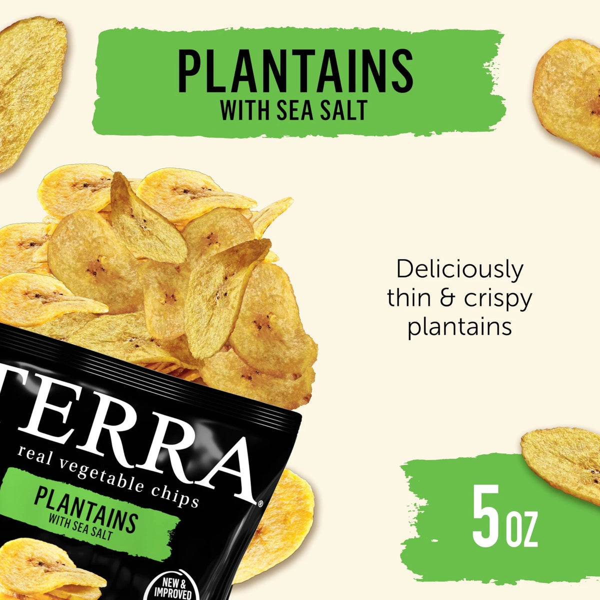 Terra Plantains Sea Salt Vegetable Chips 5 oz (Pack of 1)