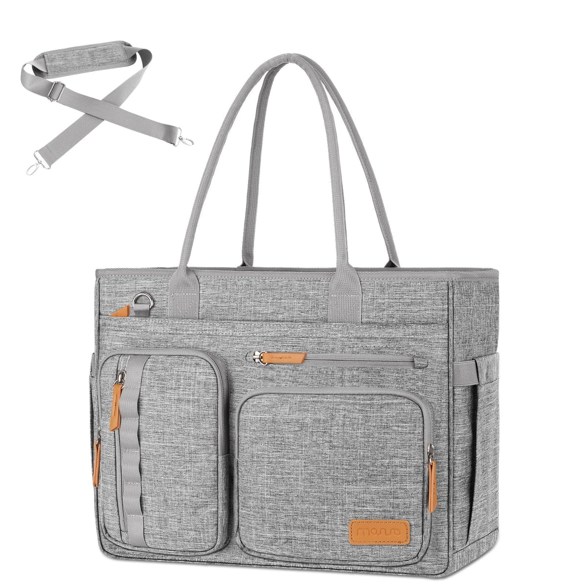 USB Charging Tote Bag for 15.6 inch Laptops (Gray)