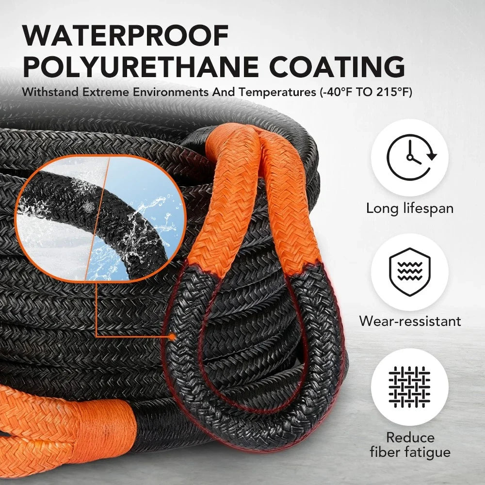 Kinetic Recovery Rope for Off-Road Vehicles (60000 lbs, 30ft)
