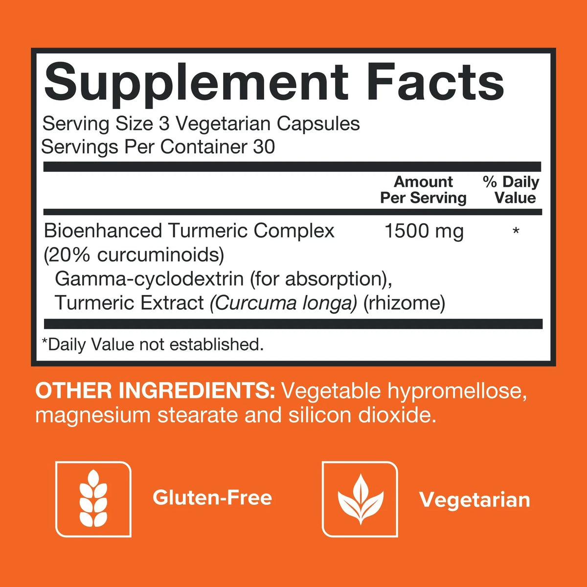 Turmeric Curcumin Capsules 90 Count for Health Support (Pack of 1)