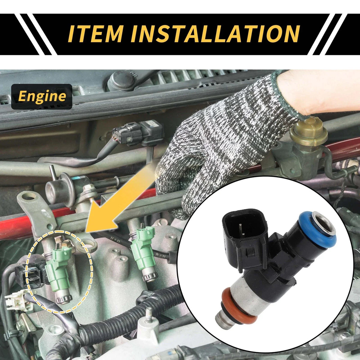 Fuel Injector for Ford Explorer (2011–2019) No.BR3Z9F593B 4 Holes Black