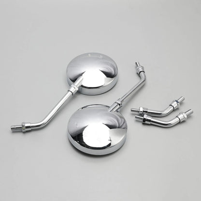 Set of 2 Chrome Round Mirrors 10MM for Honda (Universal)