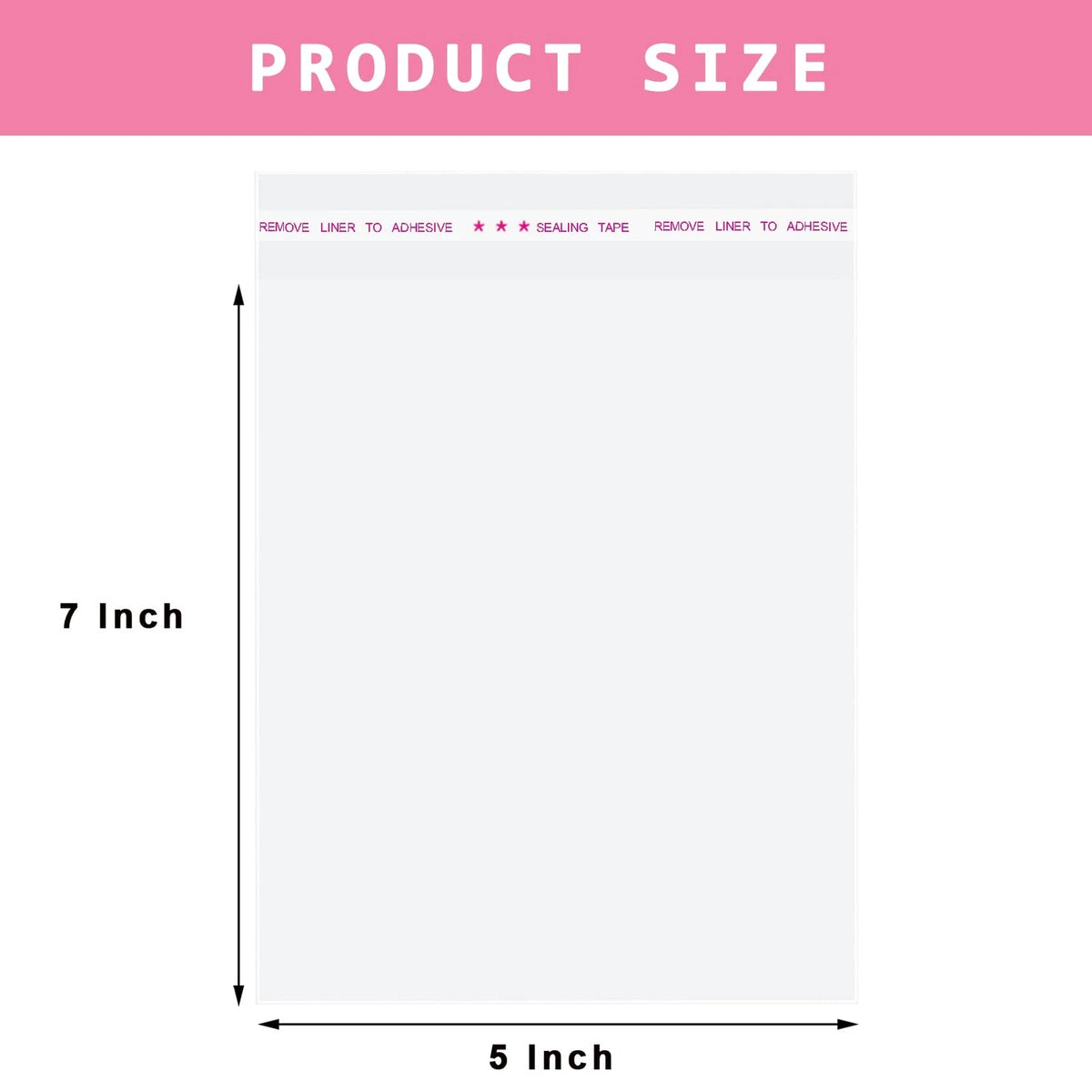 200 Pcs Self Sealing Cellophane Bags 5x7 Inches Clear