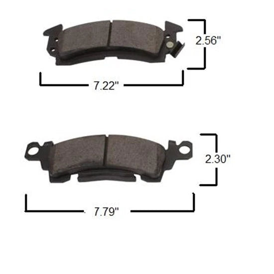 Set of 4 Organic Brake Pads for GM Mid-Size (1969–1977) 9193382