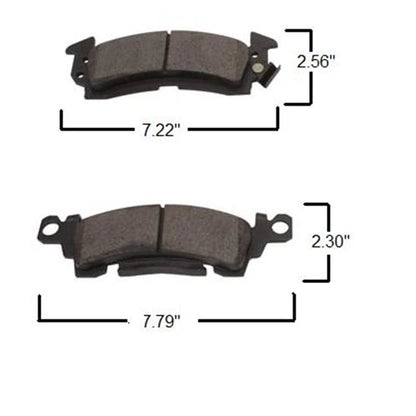 Set of 4 Organic Brake Pads for GM Mid-Size (1969–1977) 9193382
