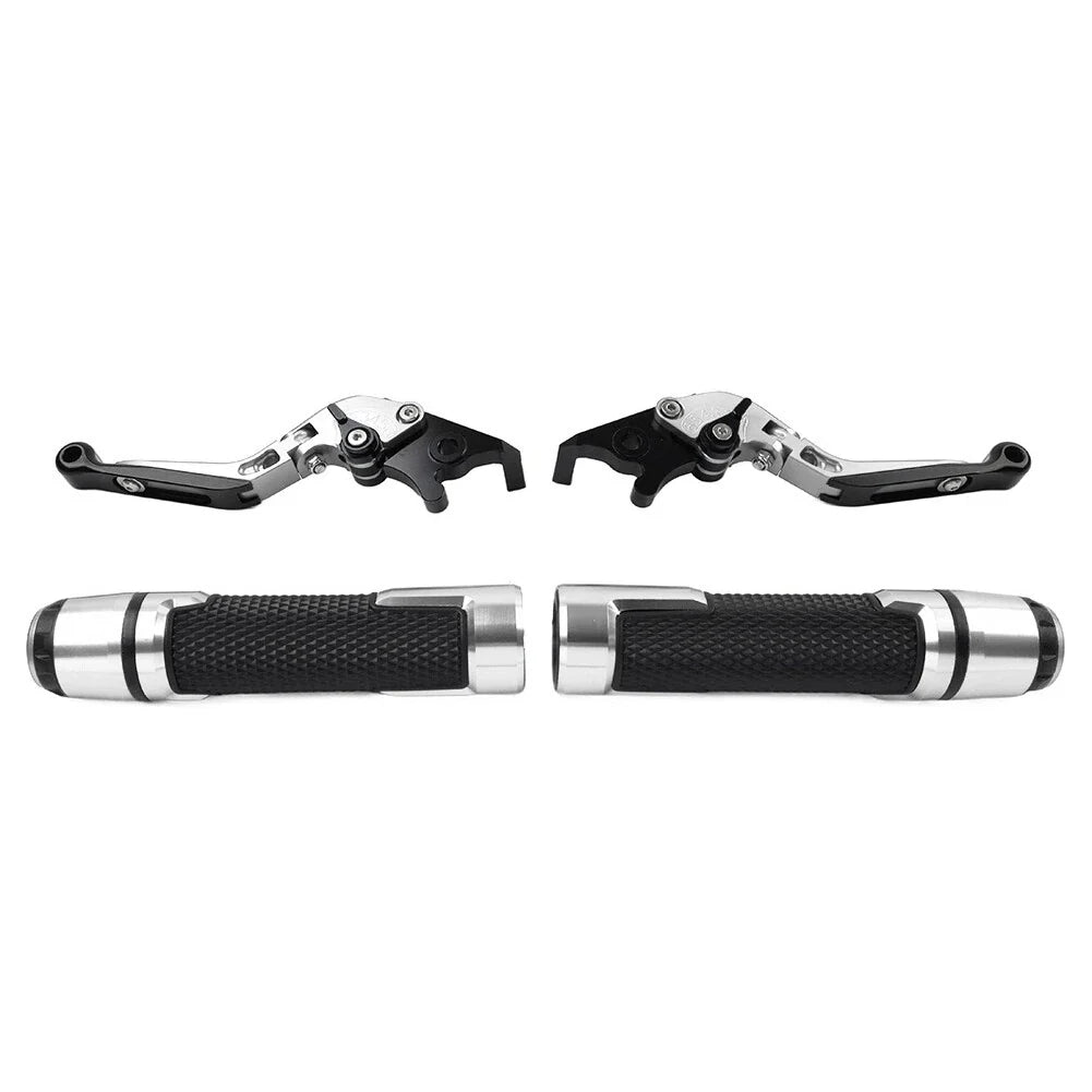 Silver Extendable Brake Clutch Levers Grip Set for Ducati Monster (2001–2006)