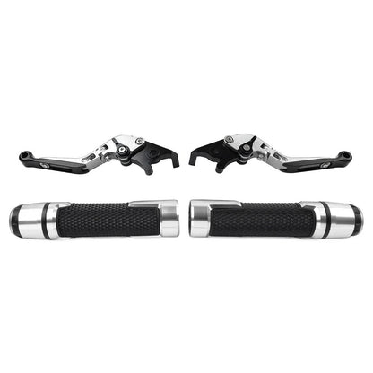 Silver Extendable Brake Clutch Levers Grip Set for Ducati Monster (2001–2006)