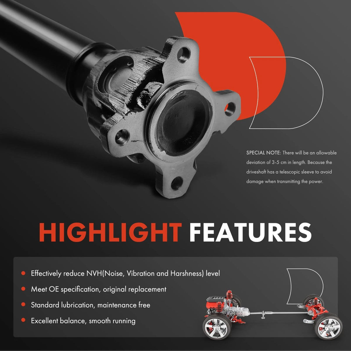 Front Driveshaft Assembly for BMW 330i xDrive (2019–2020) 26208698362, 26208678680