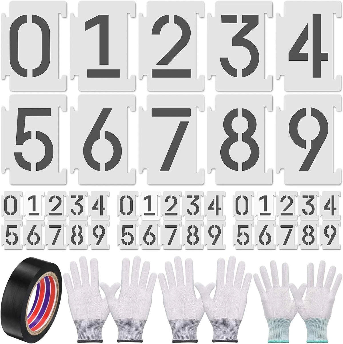 44 Pcs 4 Inch Number Curb Stencil Kit for Address Marking