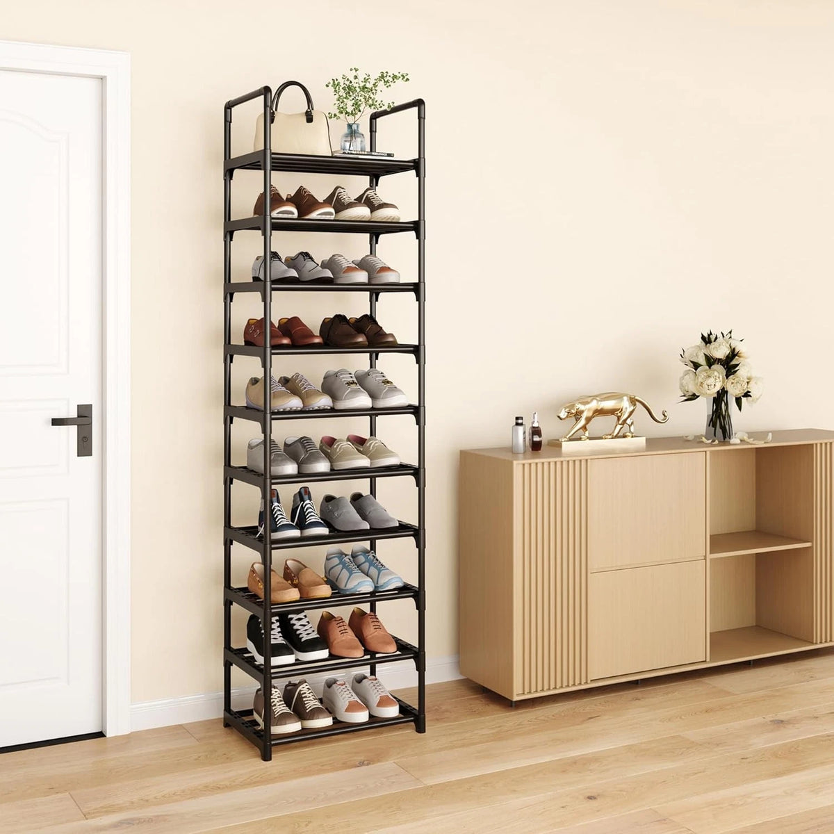 10-Tier Shoe Rack Organizer for Storage (20-25 Pairs)