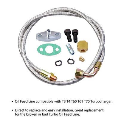 Turbo Oil Feed Line Kit for T3 T60 T4 T61 T70 Supercharged Engine (1/8 NPT)