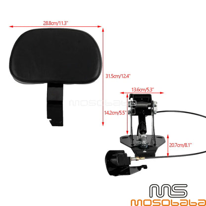 Soft Driver Rider Backrest Pad Mount Kit for 2009-2021 Harley Roadking FLHR FLHX SE