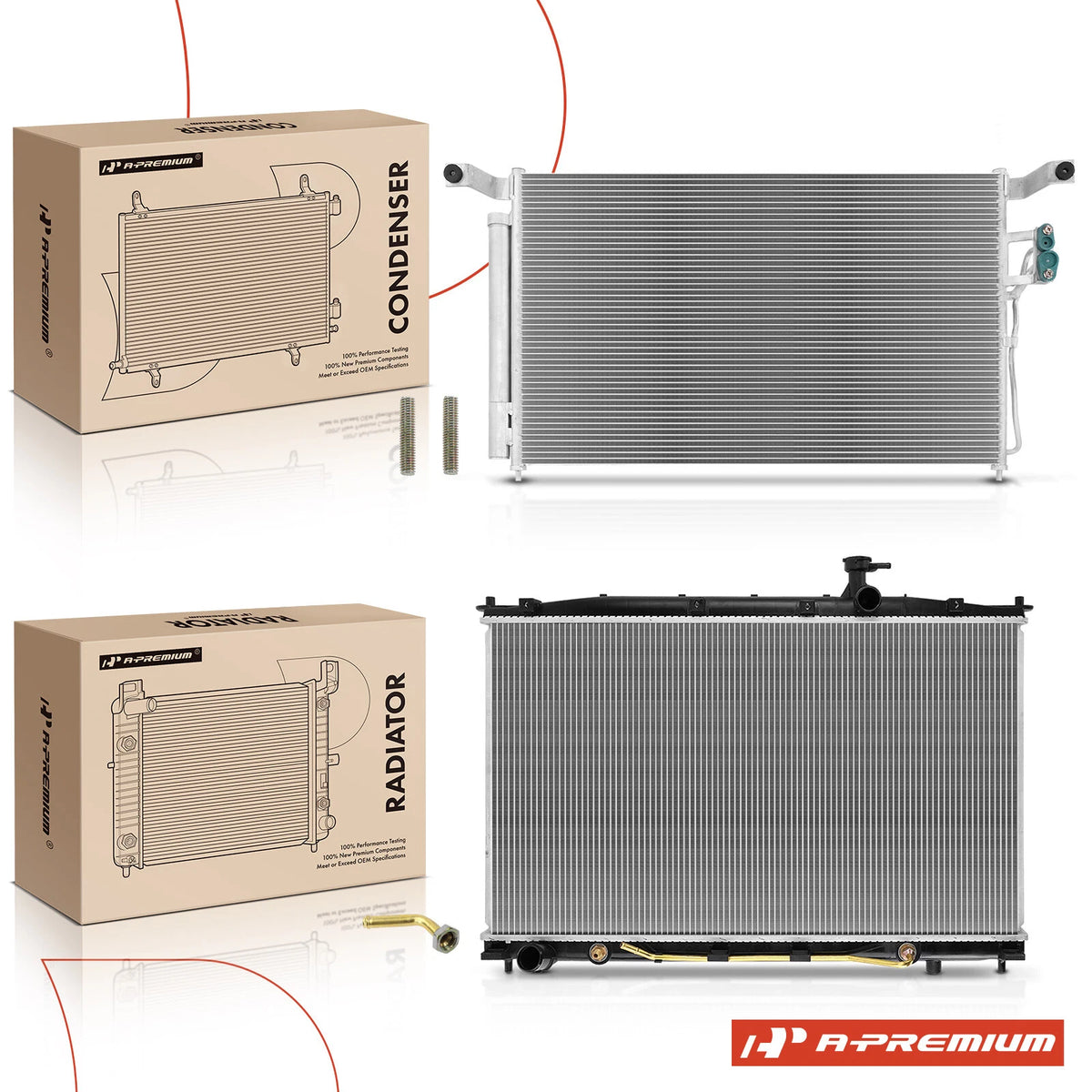 Radiator & AC Condenser for Hyundai Santa Fe (2007–2009) CU2731, 8012731