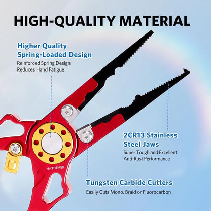 Lightweight Fishing Pliers with Safety Lock & Multi-Function Jaws