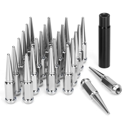 14mm x 1.5 Chrome Closed End Wheel Spike Lug Nuts for Chevy Silverado