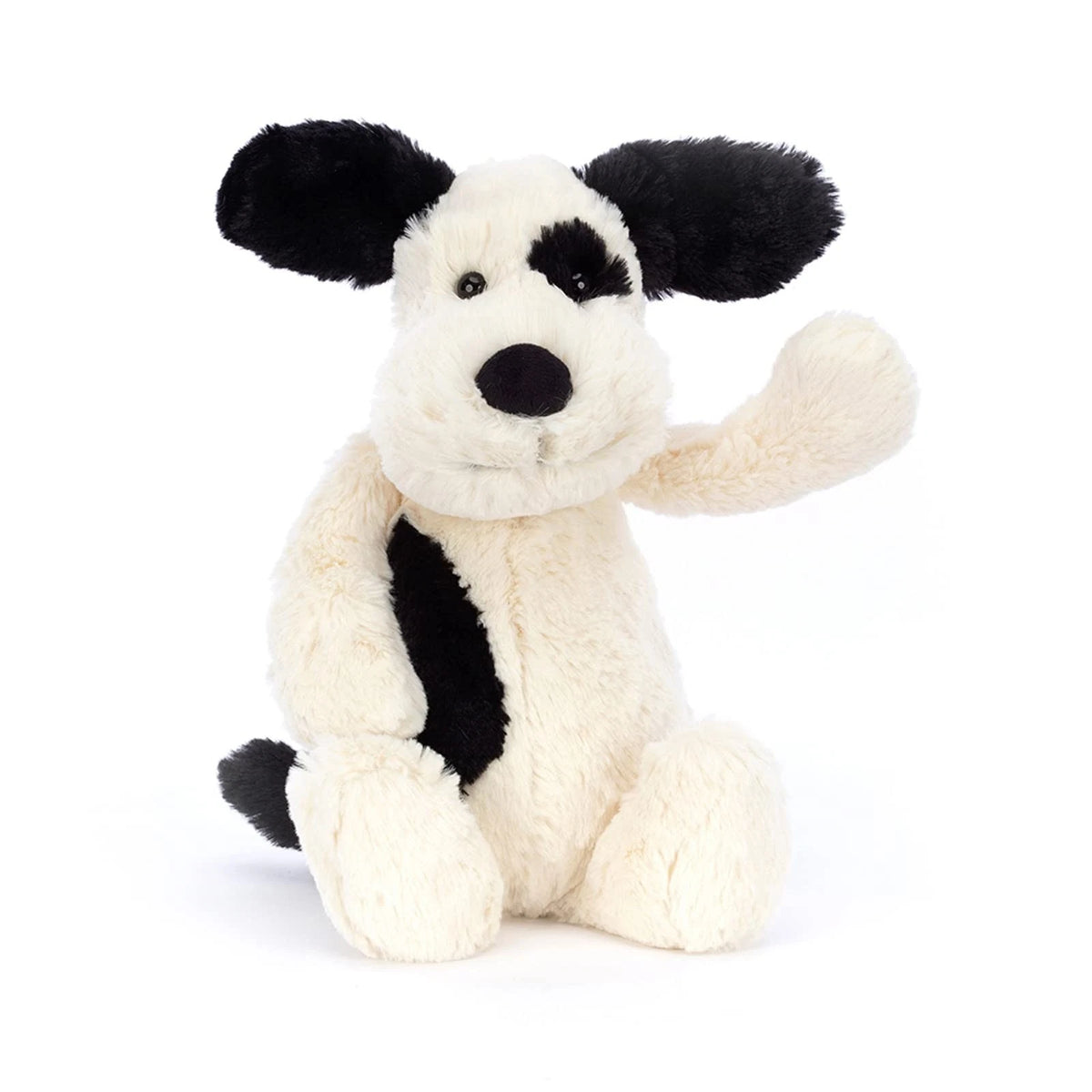 Jellycat Bashful Black and Cream Puppy Stuffed Animal - Medium 12"