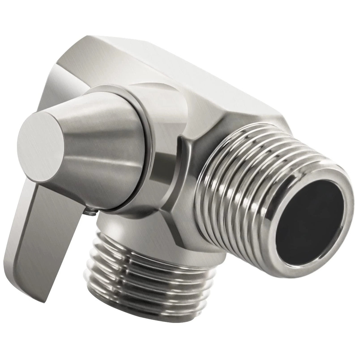 2 Way Shower Arm Diverter Valve for Hand Held (0.5 inches, Brushed Nickel)