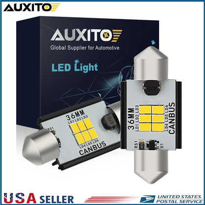 2X 36MM LED Festoon Dome Map Interior License Plate Light for (6411, 6418)