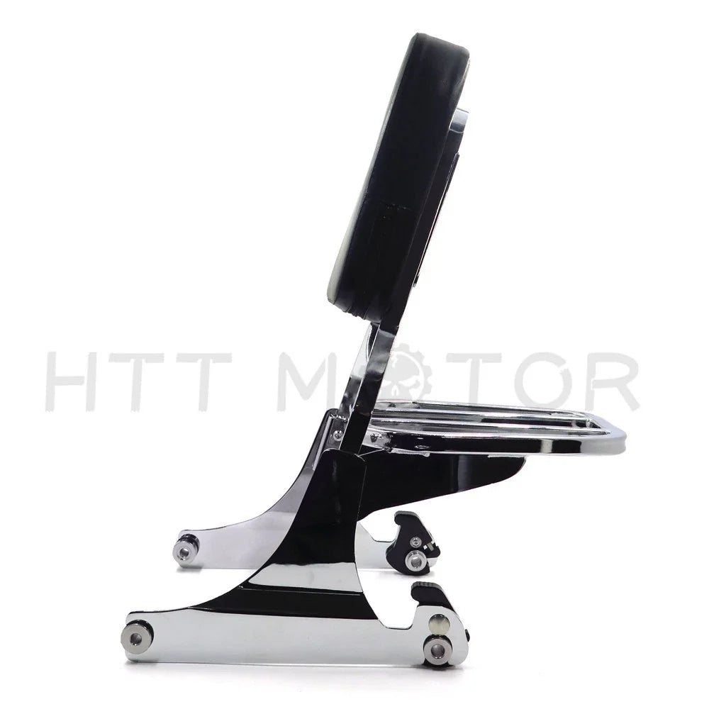 Skull Detachable Sissy Bar Backrest Luggage Rack for Harley FLSTC FXST FXSTB (2000–2017)