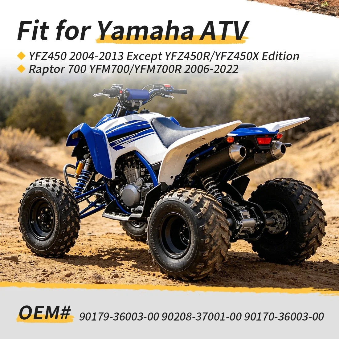 Rear Wheel Axle Locking Nut 90179-36003-00 for Yamaha YFZ450 (2007–2013)