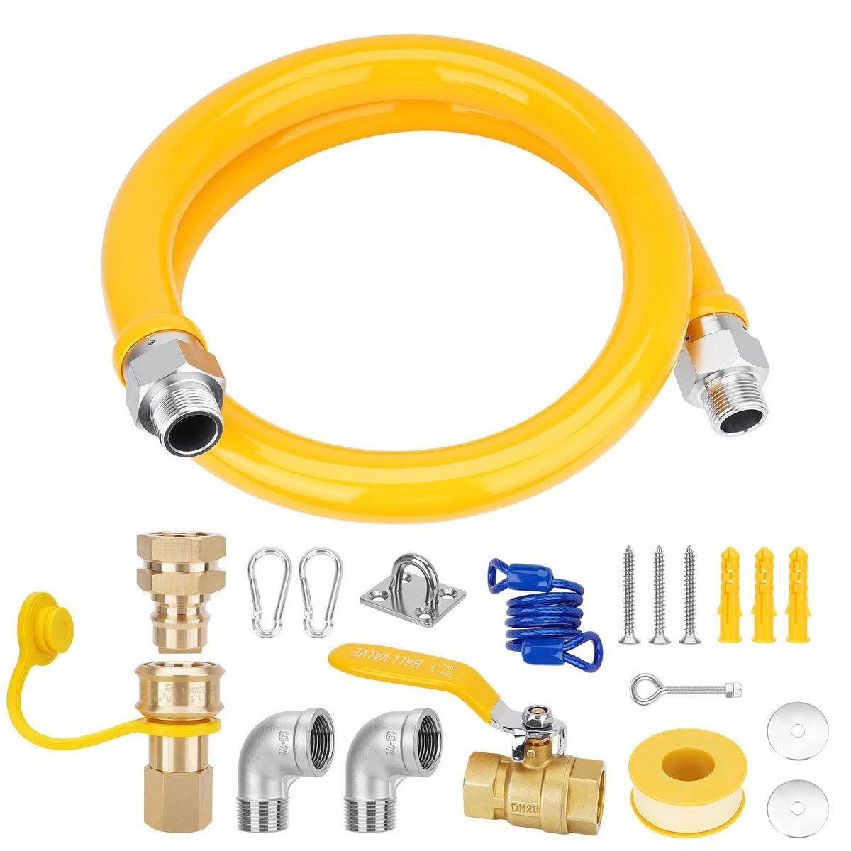 3/4" Gas Hose Connector Kit with 3/4 Quick Connect for Safety System (CSA)