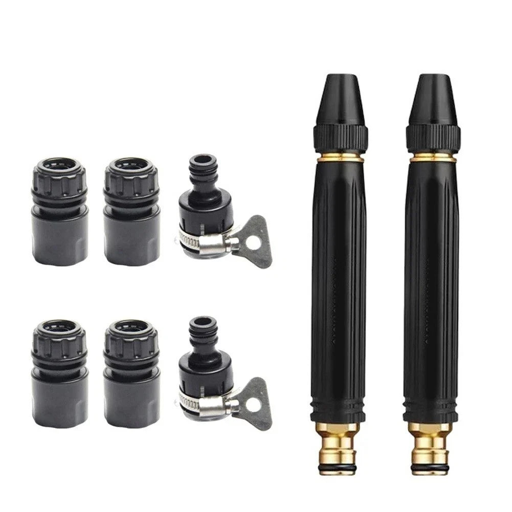 2X Alloy Car Wash Nozzle with Nipple Connector for Garden Hose