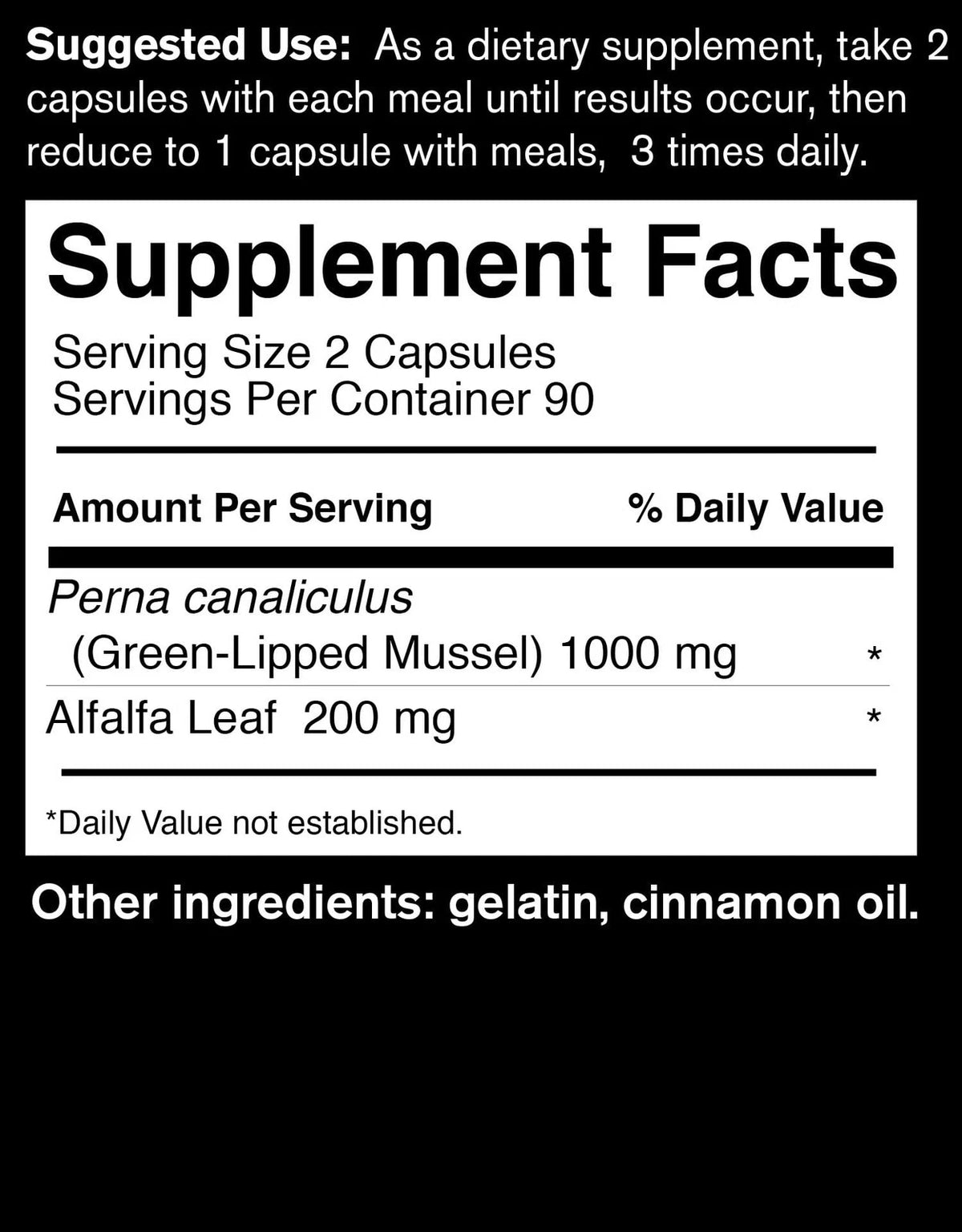 Sea Mussel, Green-Lipped 180 Count for Health Supplements (Pack 1)