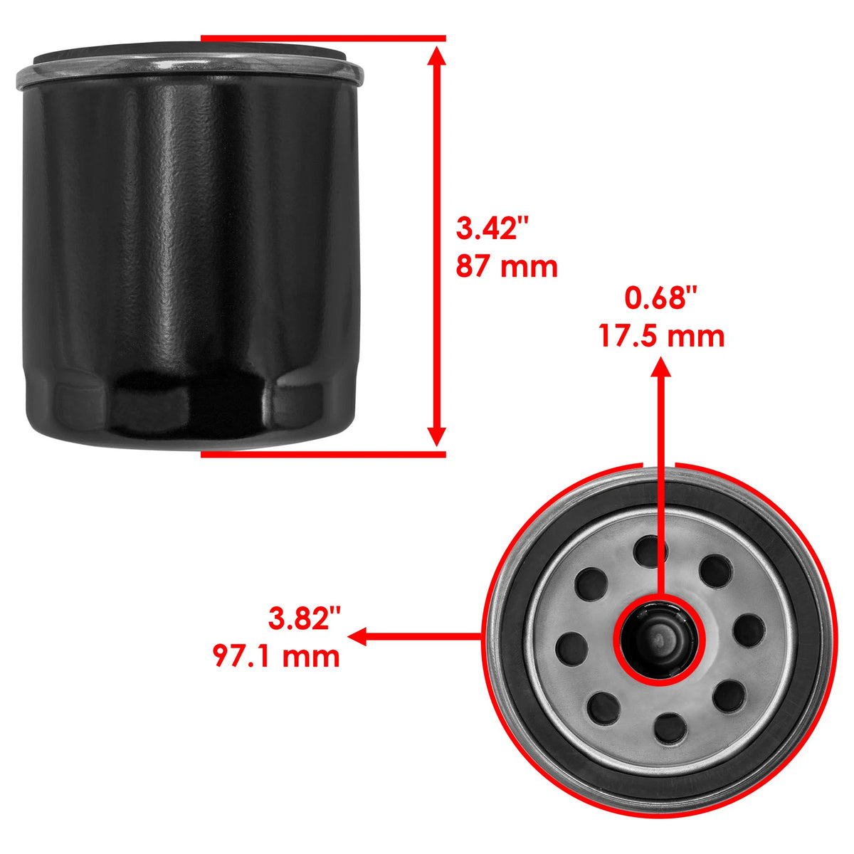 Oil Filter for Harley Davidson XL 883 Sportster (2002–2014) FL141A1009, 6379677A, 6380580A