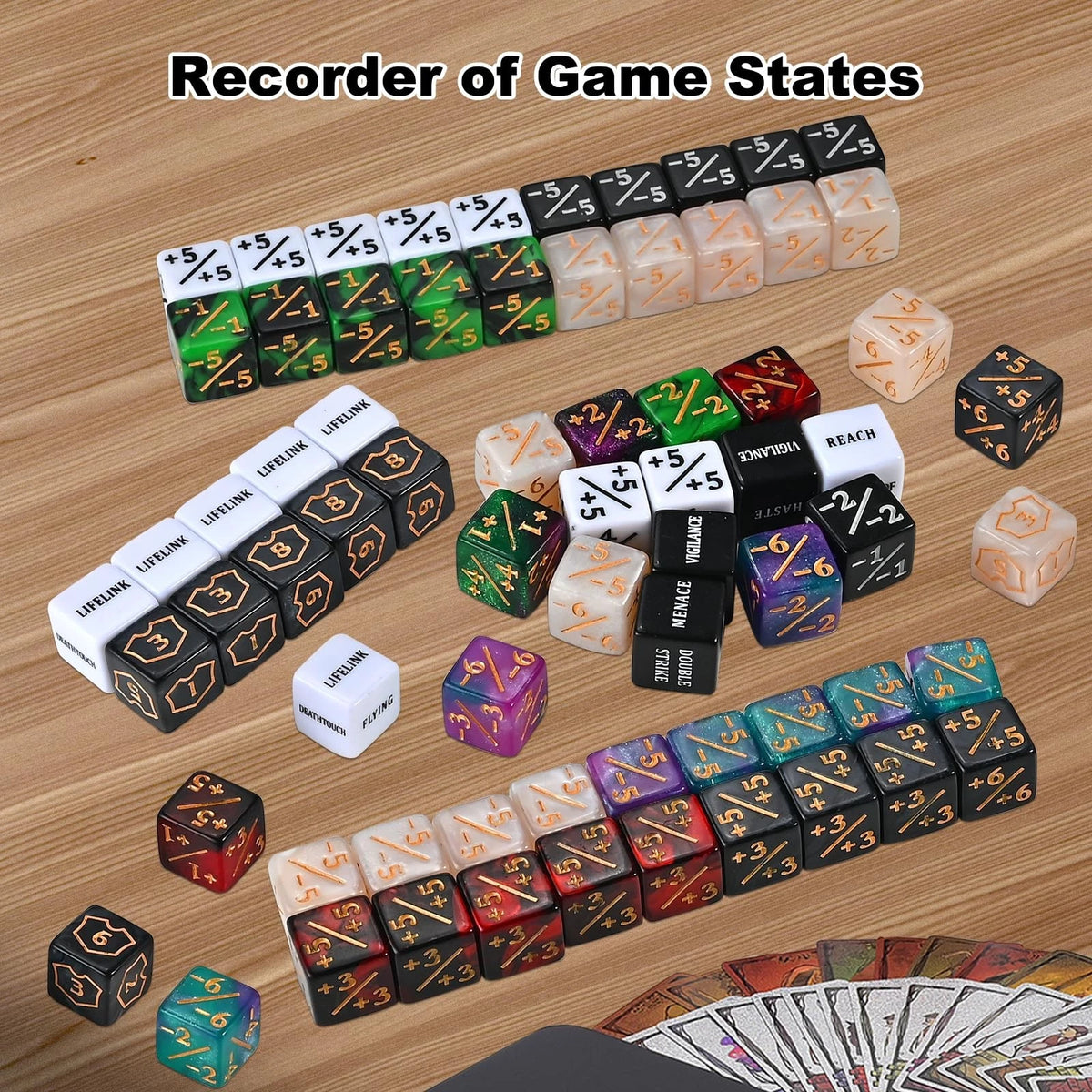 84 Piece MTG Dice Set Counters Accessories - 12 Colors Life Token Shield