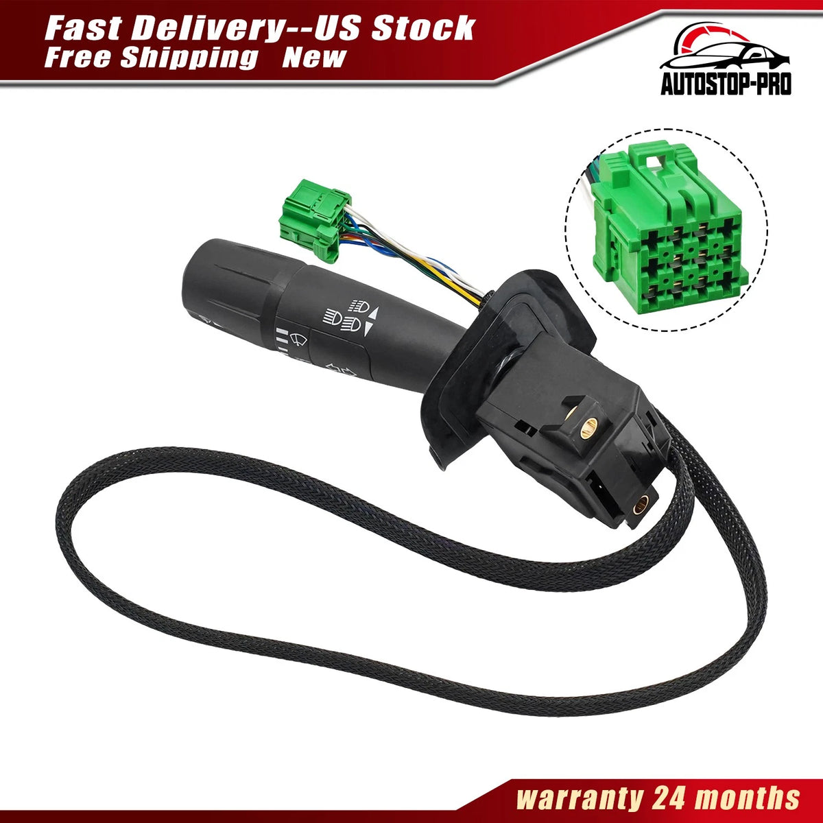 Turn Signal Switch 8-Wire for Kenworth T370 T440 T470 (P27-1067 P27-6221)