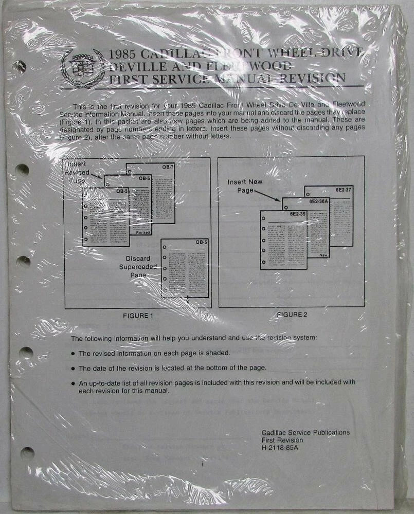 Service Manual for Cadillac FWD DeVille Fleetwood (1985)