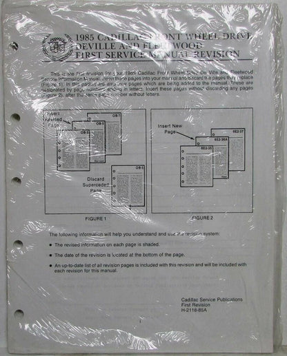 Service Manual for Cadillac FWD DeVille Fleetwood (1985)