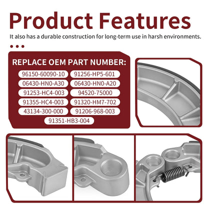 Rear Brake Drum Bearing Seals & Shoes Kit for Honda Rancher (2007–2013)