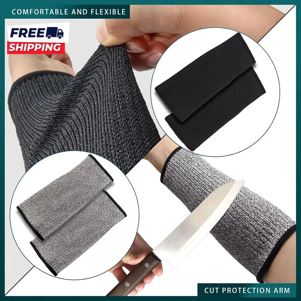2 Pairs Cut Resistant Forearm Sleeves for Men and Women Arm Protectors
