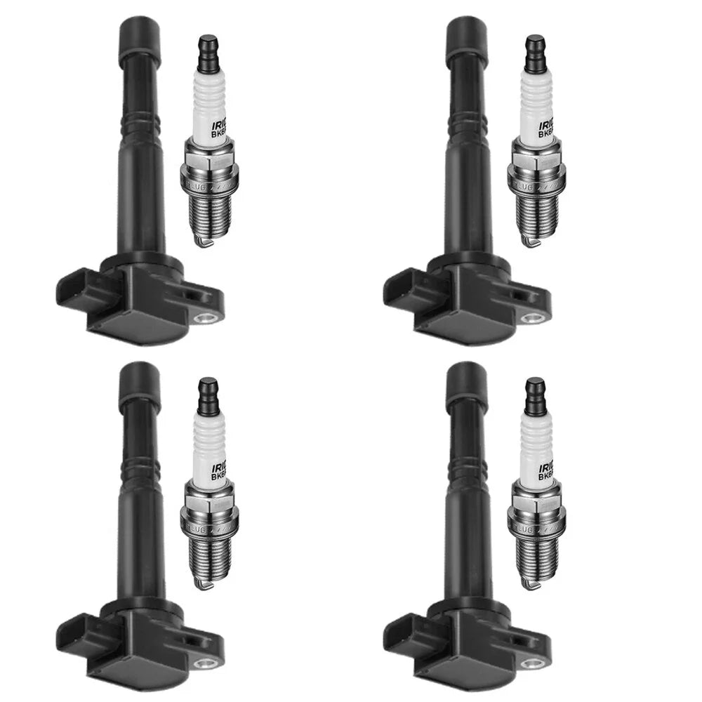 Set of 4 Ignition Coils + 4 Spark Plugs for Honda S2000 Civic Element CR-V (2004–2009)