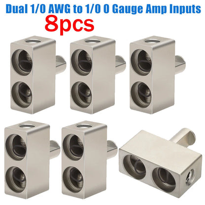 8X Dual 1/0 Gauge Power/Ground Offset Amp Input Reducers