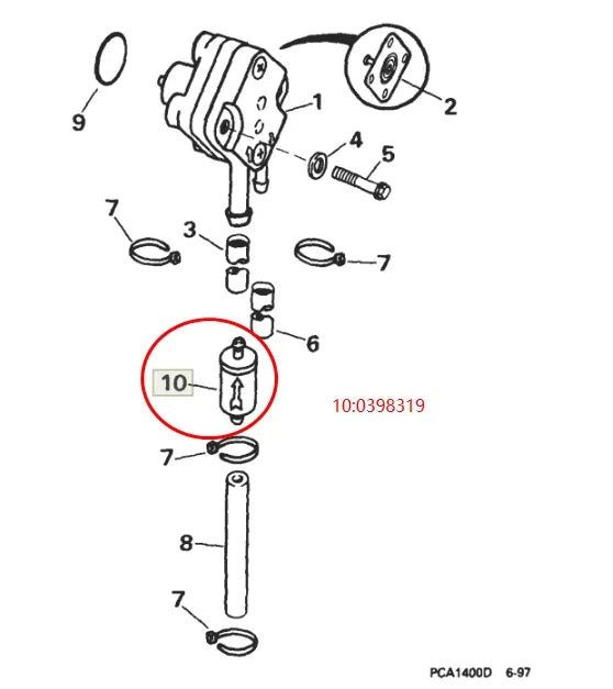 2X Fuel Filter Assembly for Evinrude Johnson (0360941, 360941, 18-7831)
